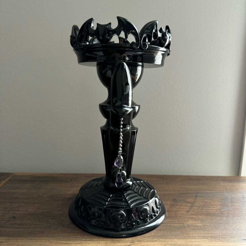 Bath & Body Works Halloween Black Purple Bat Candelabra Candle Pedestal Holder 1 - Picture 4 of 11